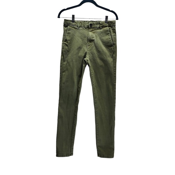 NUKUTAVAKE Boys Slim Jeans Green Chino Denim Size 16 Stretch Adjustable Waist - Picture 1 of 9